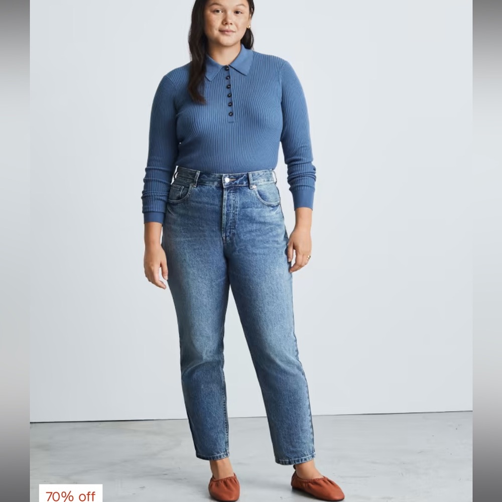 Everlane curvy jean in vintage mid blue 26.5 inseam